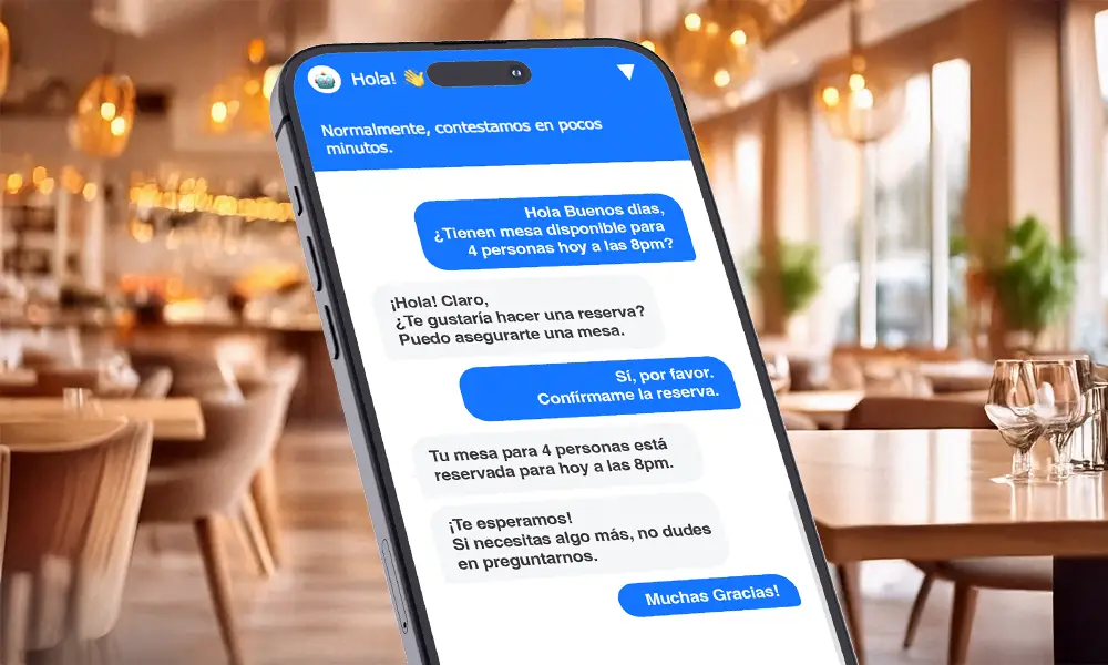 Chatbot IA Flowzy para restaurantes - Automatiza reservas de mesas y consultas de menú 24/7